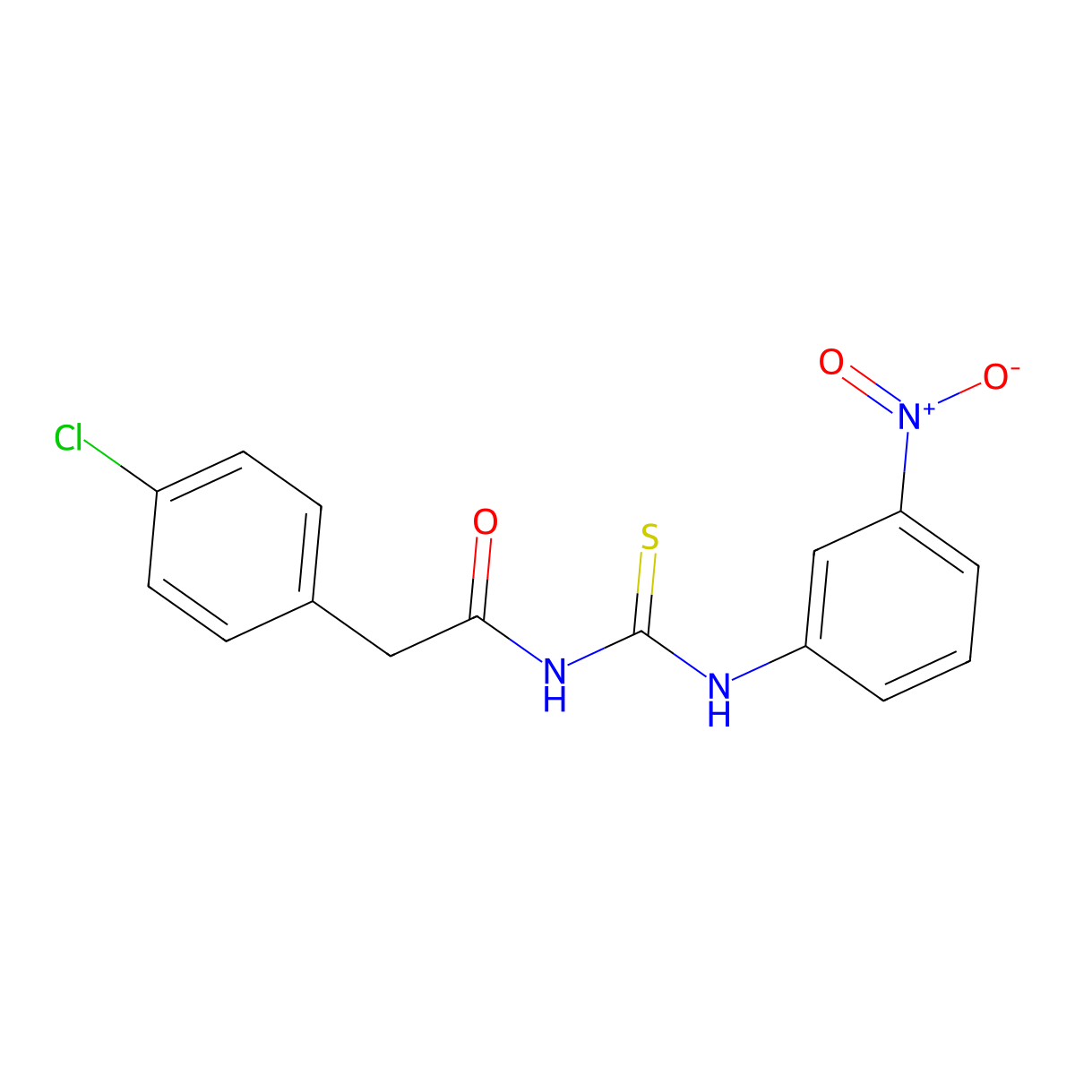 2-(4-chlorophenyl)-N-[(3-nitrophenyl)carbamothioyl]acetamide molecular structure, CAS 425655-49-8