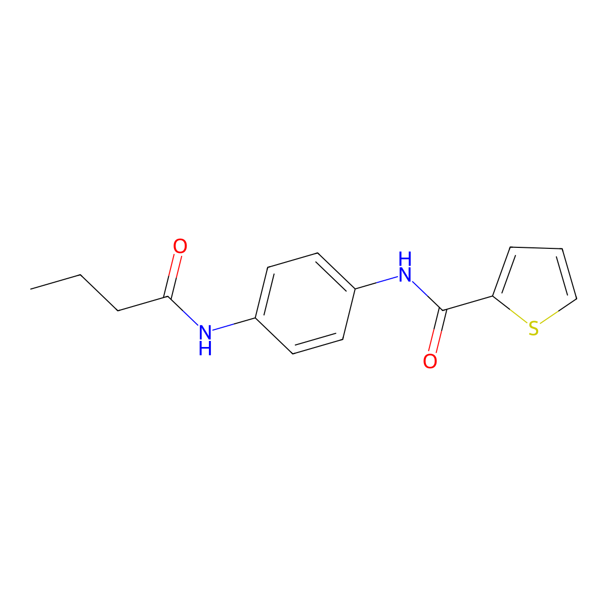 N-[4-(butanoylamino)phenyl]thiophene-2-carboxamide molecular structure, CAS 425655-65-8