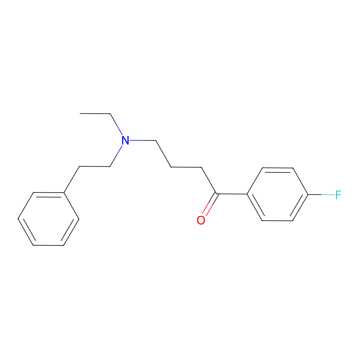 4-[Ethyl(2-phenylethyl)amino]-1-(4-fluorophenyl)butan-1-one molecular structure, CAS 425655-74-9