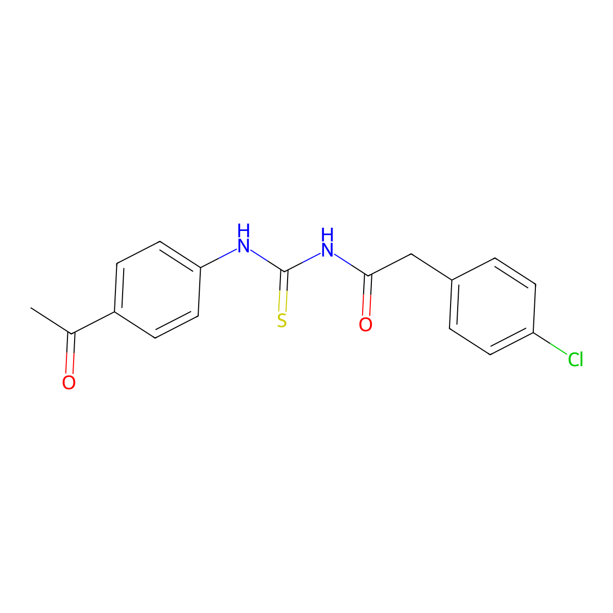 N-[(4-acetylphenyl)carbamothioyl]-2-(4-chlorophenyl)acetamide molecular structure, CAS 425656-14-0