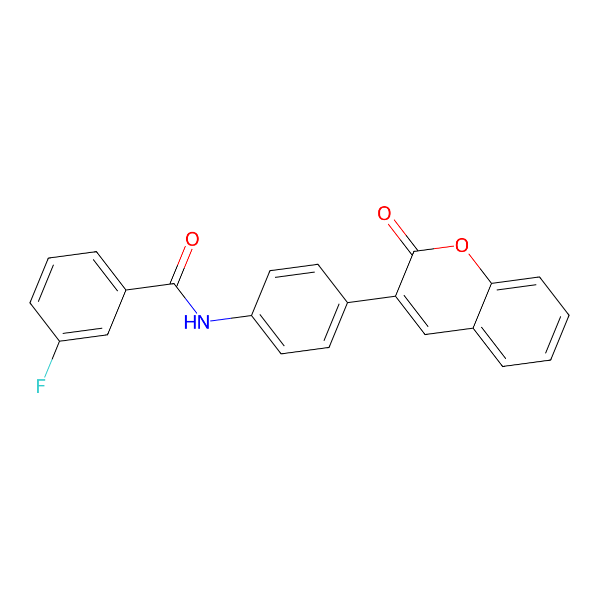3-fluoro-N-[4-(2-oxochromen-3-yl)phenyl]benzamide molecular structure, CAS 425656-27-5