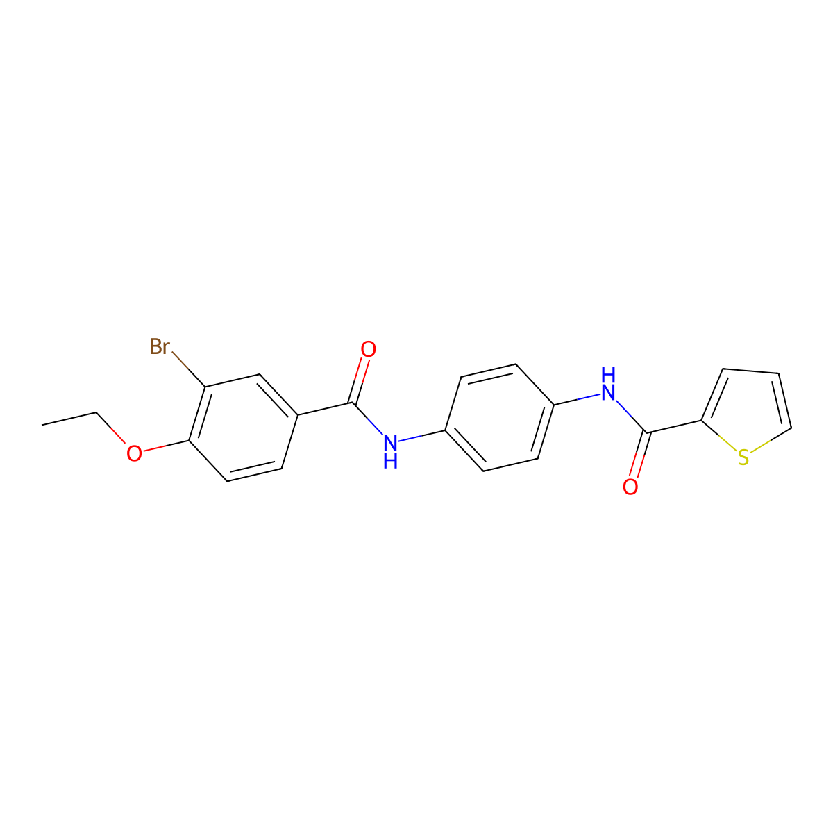 N-[4-[(3-bromo-4-ethoxybenzoyl)amino]phenyl]thiophene-2-carboxamide molecular structure, CAS 425656-41-3