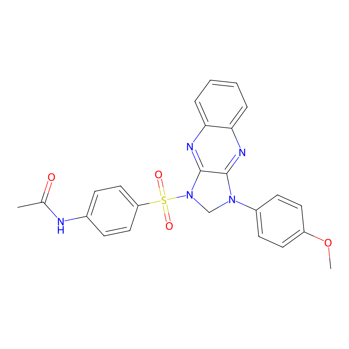 N-[4-[[1-(4-methoxyphenyl)-2H-imidazo[4,5-b]quinoxalin-3-yl]sulfonyl]phenyl]acetamide molecular structure, CAS 425656-43-5