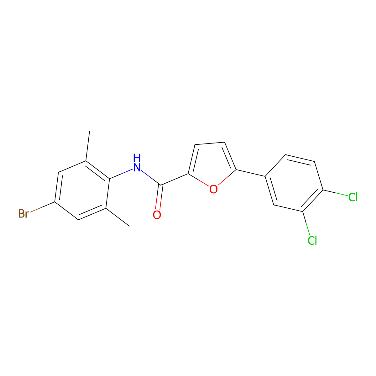 N-(4-bromo-2,6-dimethylphenyl)-5-(3,4-dichlorophenyl)furan-2-carboxamide molecular structure, CAS 425656-77-5