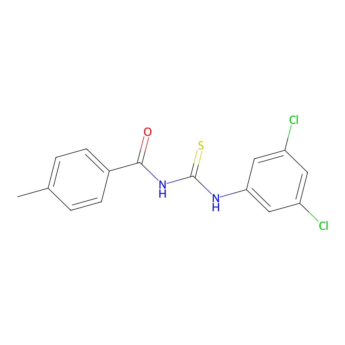 N-[(3,5-dichlorophenyl)carbamothioyl]-4-methylbenzamide molecular structure, CAS 425656-88-8