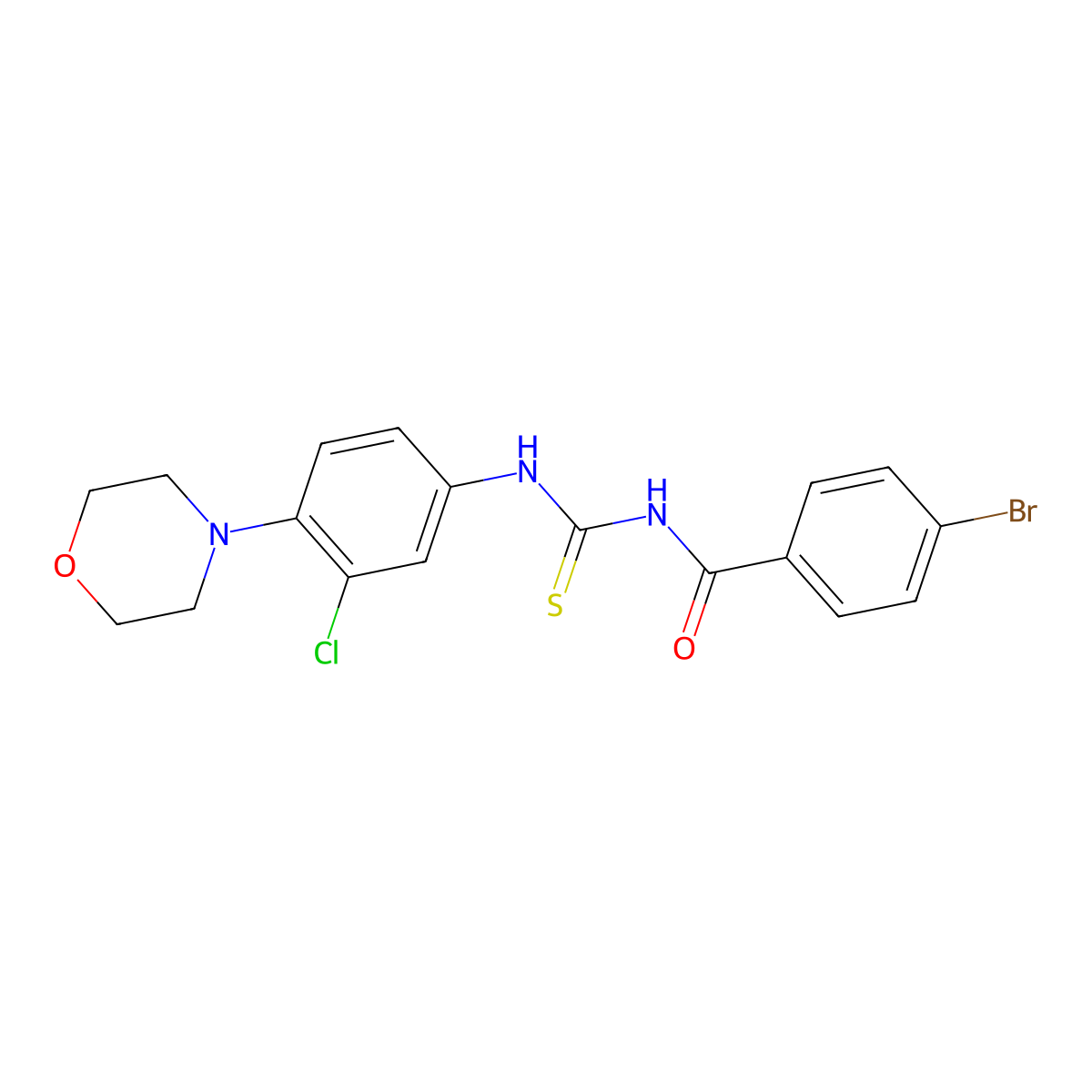 4-bromo-N-[(3-chloro-4-morpholin-4-ylphenyl)carbamothioyl]benzamide molecular structure, CAS 425657-01-8