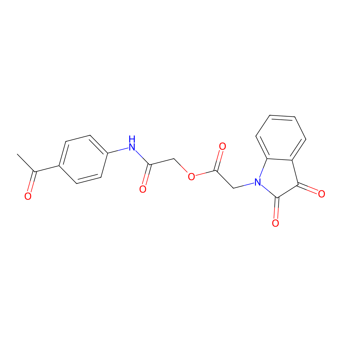 2-[(4-acetylphenyl)amino]-2-oxoethyl (2,3-dioxo-2,3-dihydro-1H-indol-1-yl)acetate molecular structure, CAS 425657-12-1