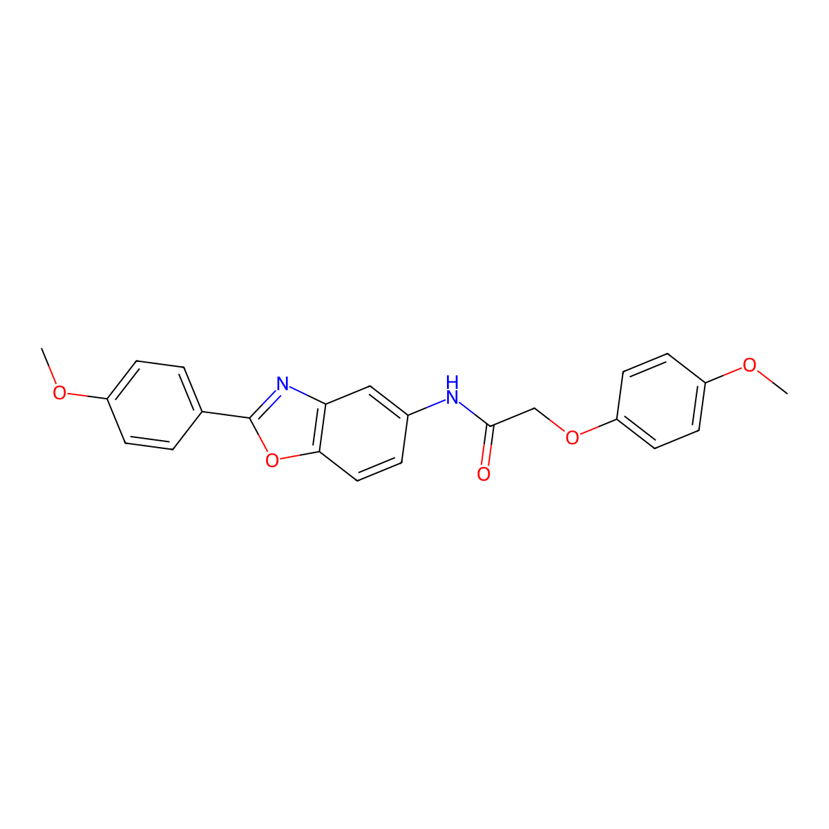 2-(4-methoxyphenoxy)-N-[2-(4-methoxyphenyl)-1,3-benzoxazol-5-yl]acetamide molecular structure, CAS 425657-61-0