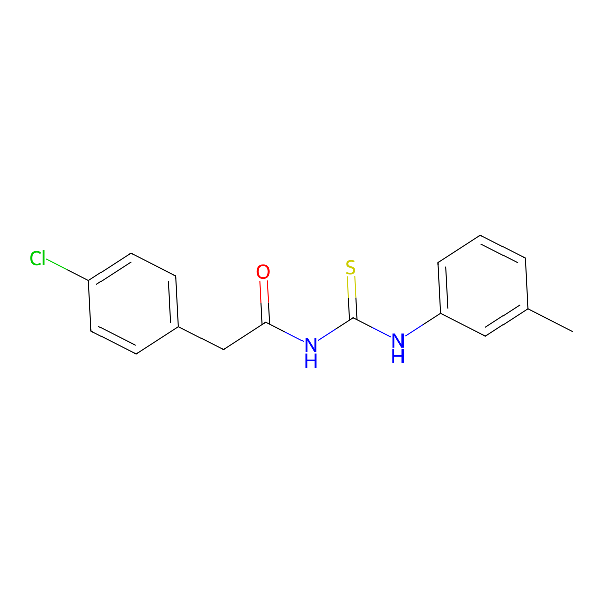 2-(4-chlorophenyl)-N-[(3-methylphenyl)carbamothioyl]acetamide molecular structure, CAS 425657-87-0