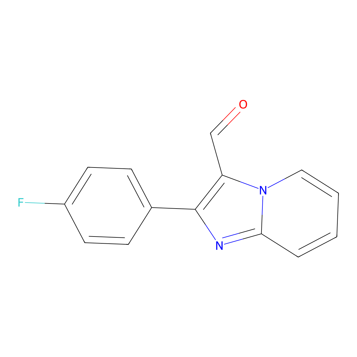2-(4-Fluorophenyl)imidazo[1,2-a]pyridine-3-carbaldehyde molecular structure, CAS 425658-37-3