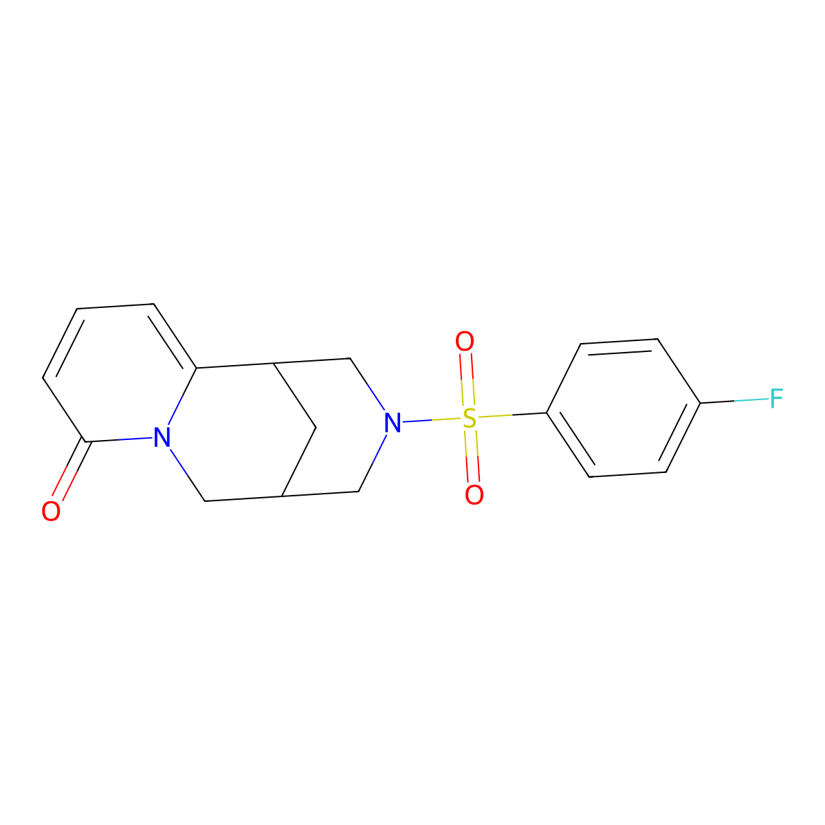 3-[(4-fluorophenyl)sulfonyl]-1,2,3,4,5,6-hexahydro-8H-1,5-methanopyrido[1,2-a][1,5]diazocin-8-one molecular structure, CAS 425658-52-2