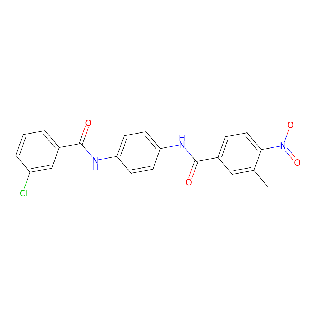 N-[4-[(3-chlorobenzoyl)amino]phenyl]-3-methyl-4-nitrobenzamide molecular structure, CAS 425658-58-8