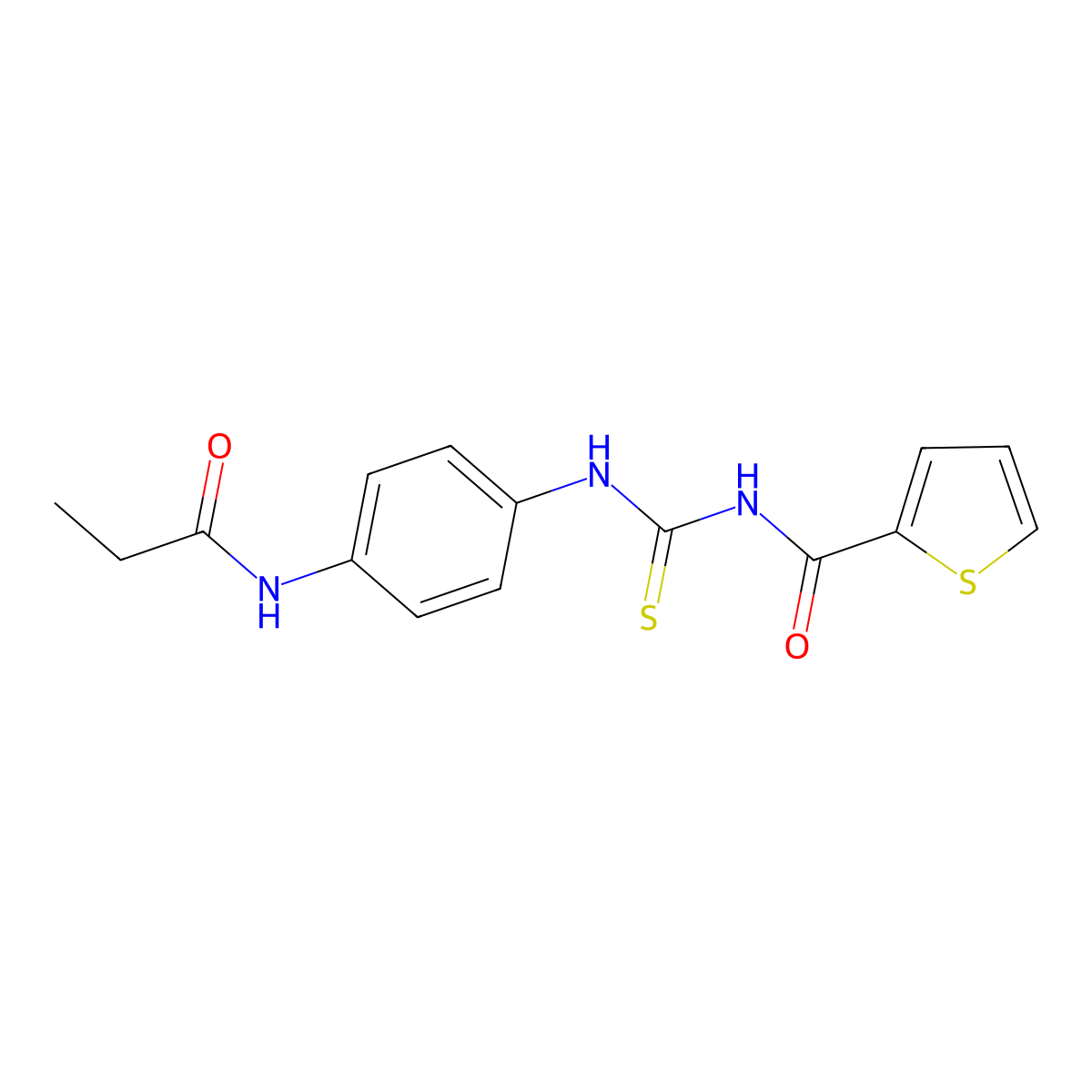 N-[[4-(propanoylamino)phenyl]carbamothioyl]thiophene-2-carboxamide molecular structure, CAS 425659-31-0