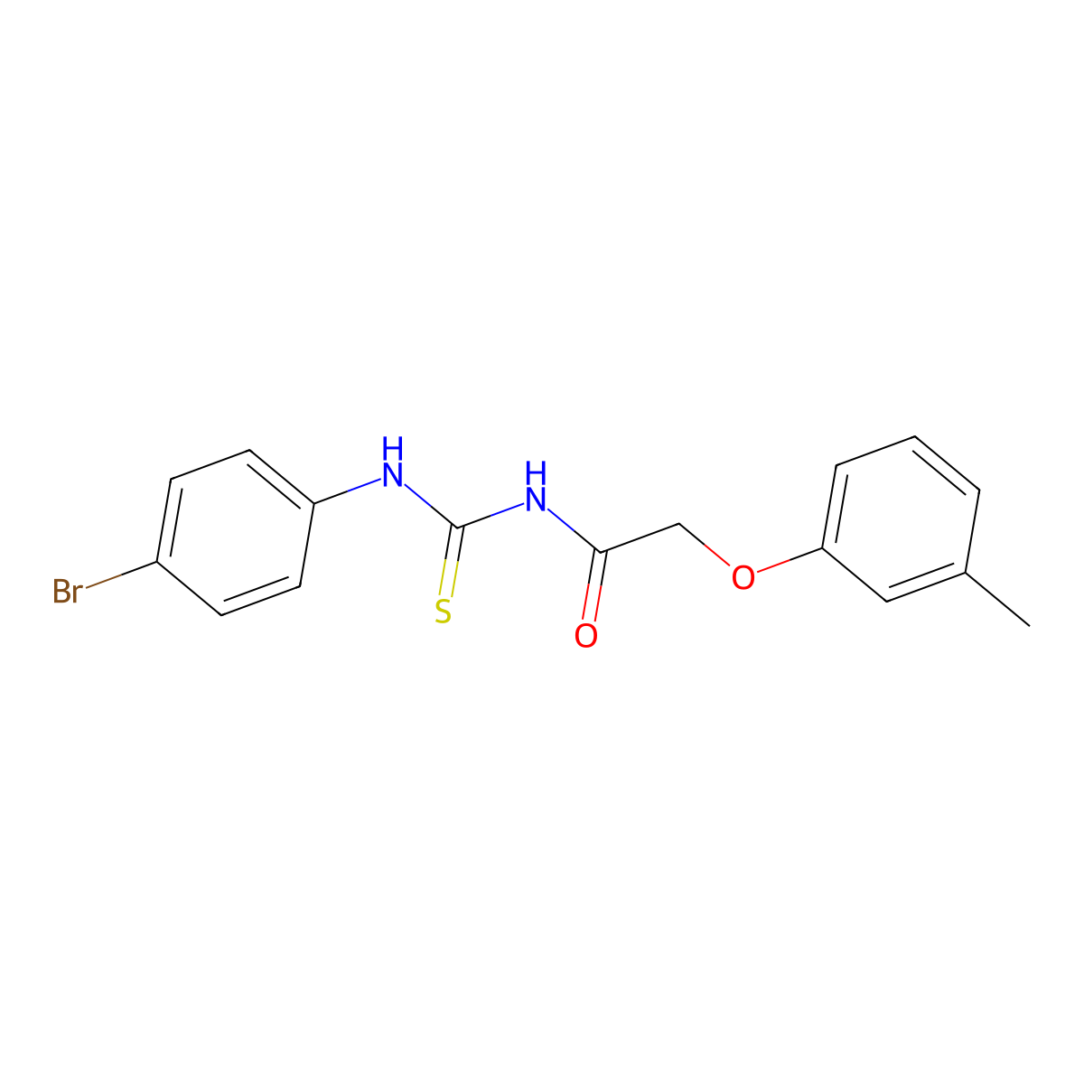 N-[(4-bromophenyl)carbamothioyl]-2-(3-methylphenoxy)acetamide molecular structure, CAS 425659-47-8