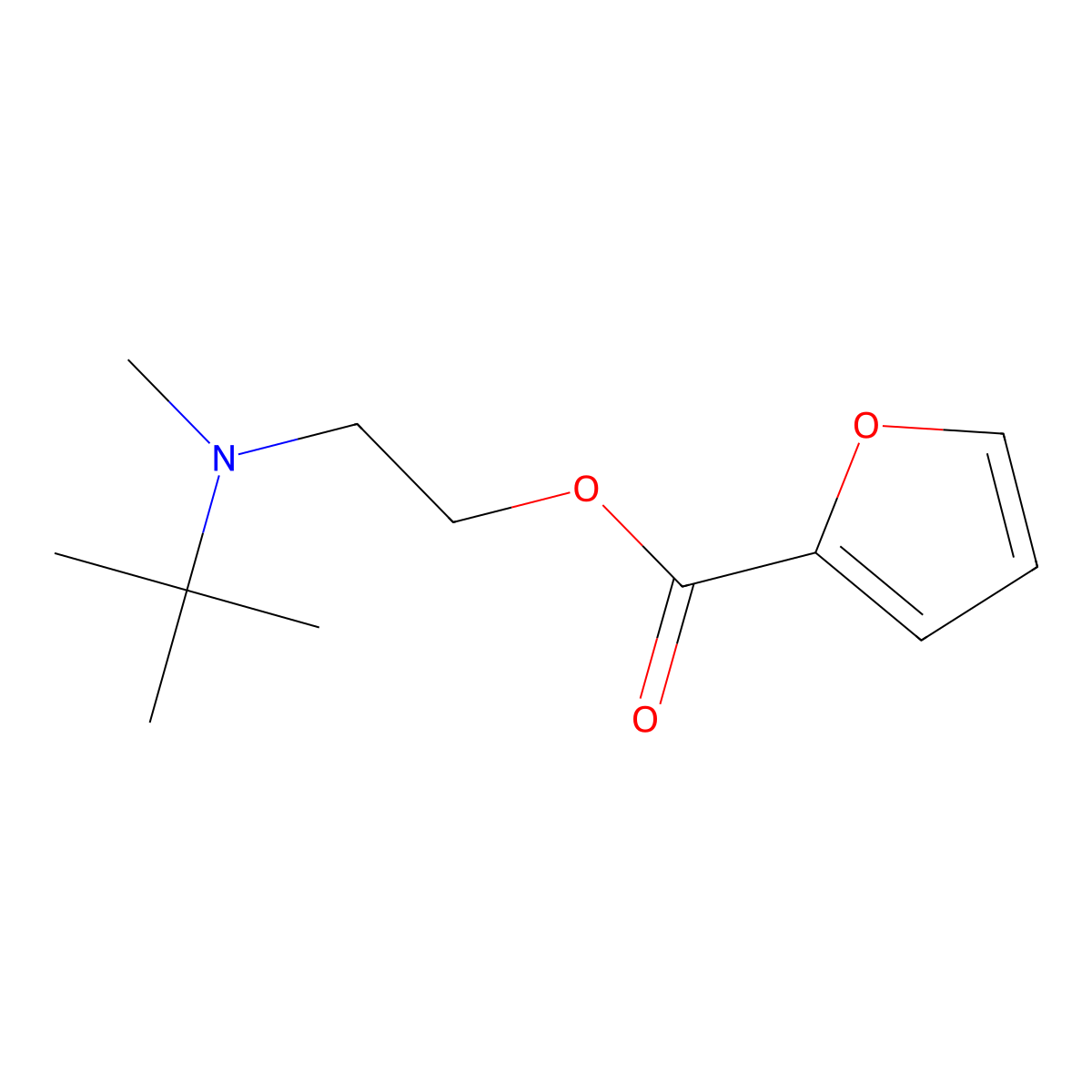 2-[Tert-butyl(methyl)amino]ethyl furan-2-carboxylate molecular structure, CAS 425659-64-9