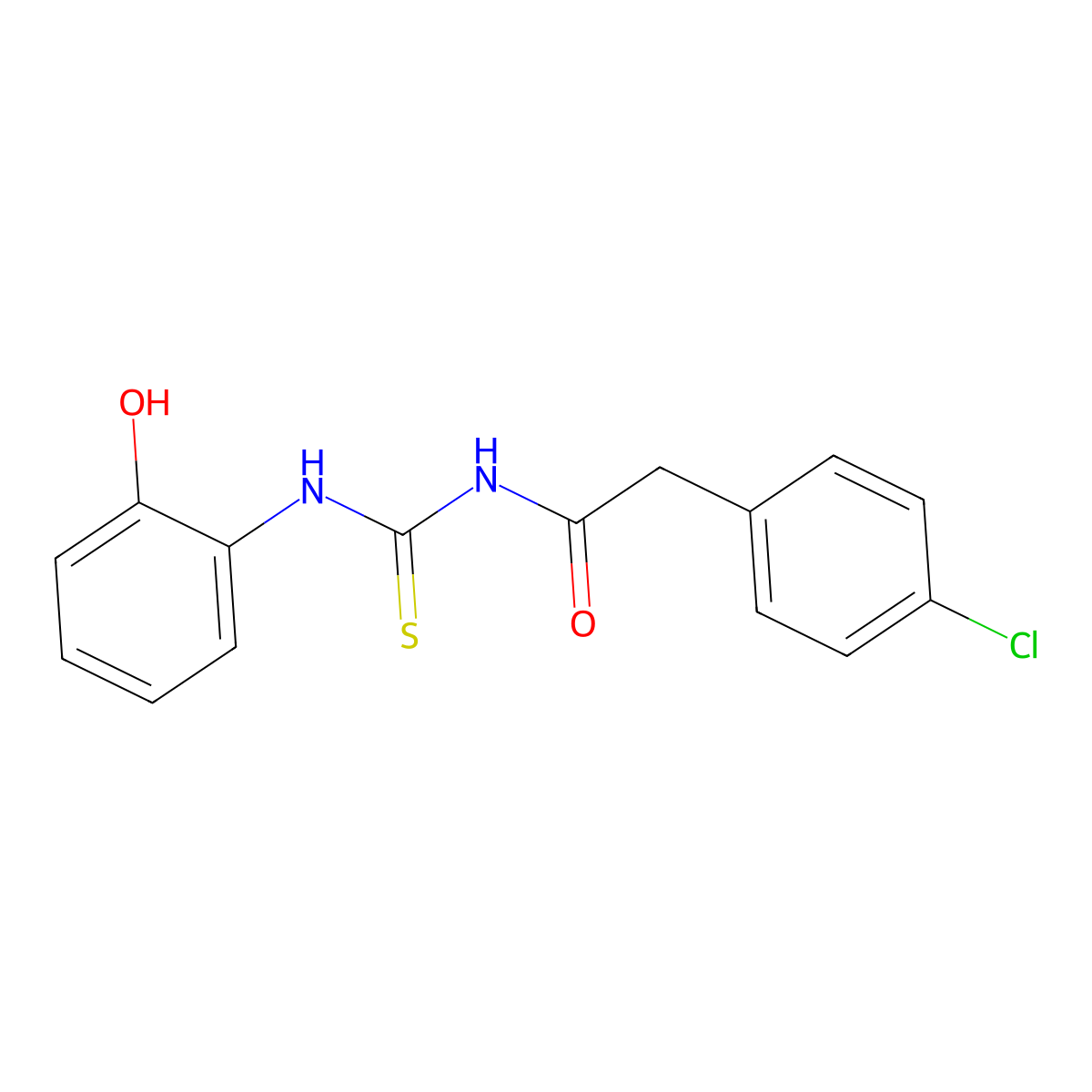 2-(4-chlorophenyl)-N-[(2-hydroxyphenyl)carbamothioyl]acetamide molecular structure, CAS 425659-79-6