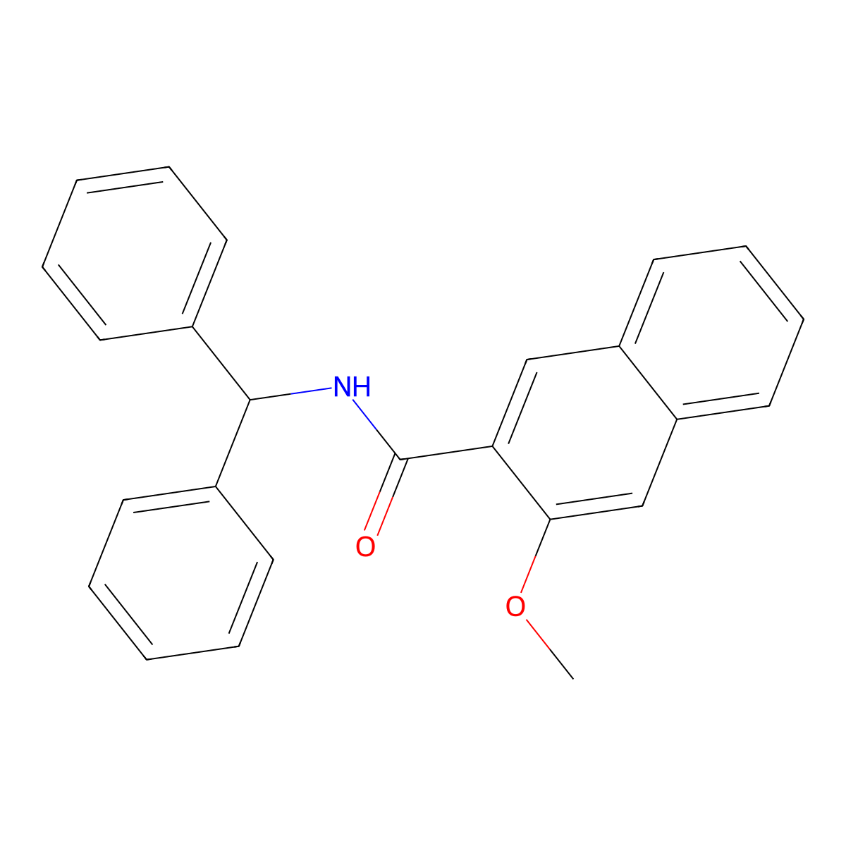 N-benzhydryl-3-methoxynaphthalene-2-carboxamide molecular structure, CAS 425660-00-0