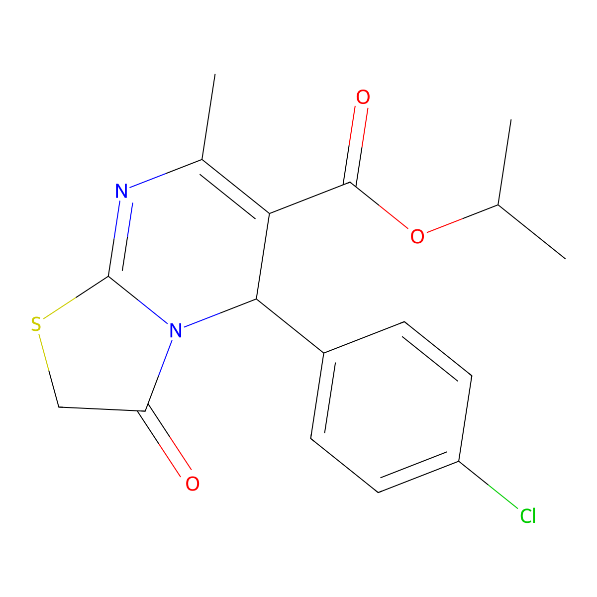 propan-2-yl 5-(4-chlorophenyl)-7-methyl-3-oxo-5H-[1,3]thiazolo[3,2-a]pyrimidine-6-carboxylate molecular structure, CAS 425660-09-9