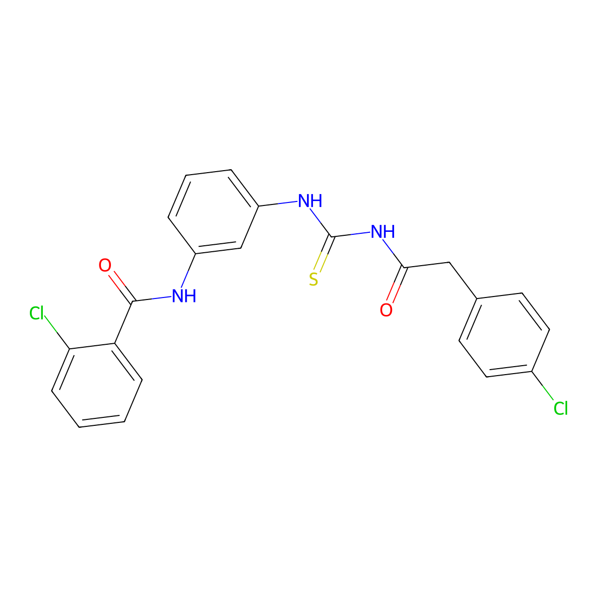 2-chloro-N-[3-({[(4-chlorophenyl)acetyl]carbamothioyl}amino)phenyl]benzamide molecular structure, CAS 425660-19-1