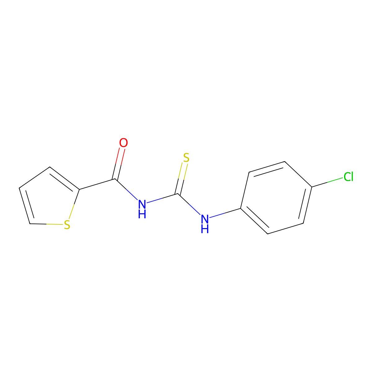 N-[(4-chlorophenyl)carbamothioyl]thiophene-2-carboxamide molecular structure, CAS 425660-27-1