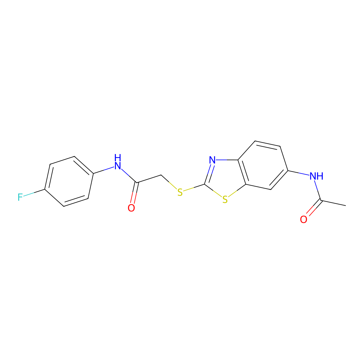 2-[(6-acetamido-1,3-benzothiazol-2-yl)sulfanyl]-N-(4-fluorophenyl)acetamide molecular structure, CAS 425660-31-7