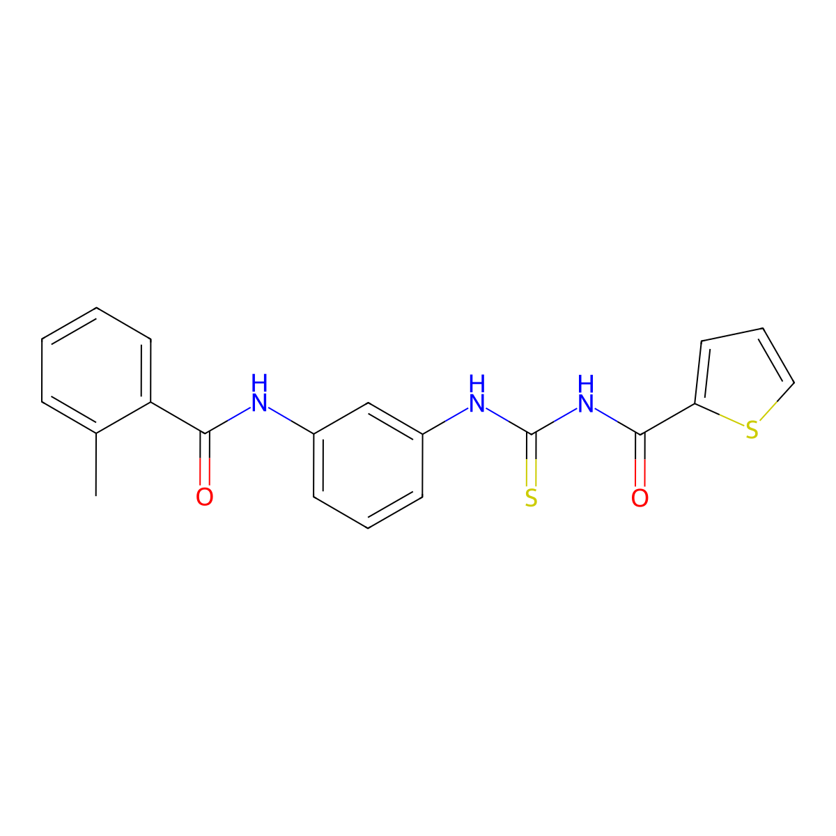 N-[[3-[(2-methylbenzoyl)amino]phenyl]carbamothioyl]thiophene-2-carboxamide molecular structure, CAS 425660-34-0