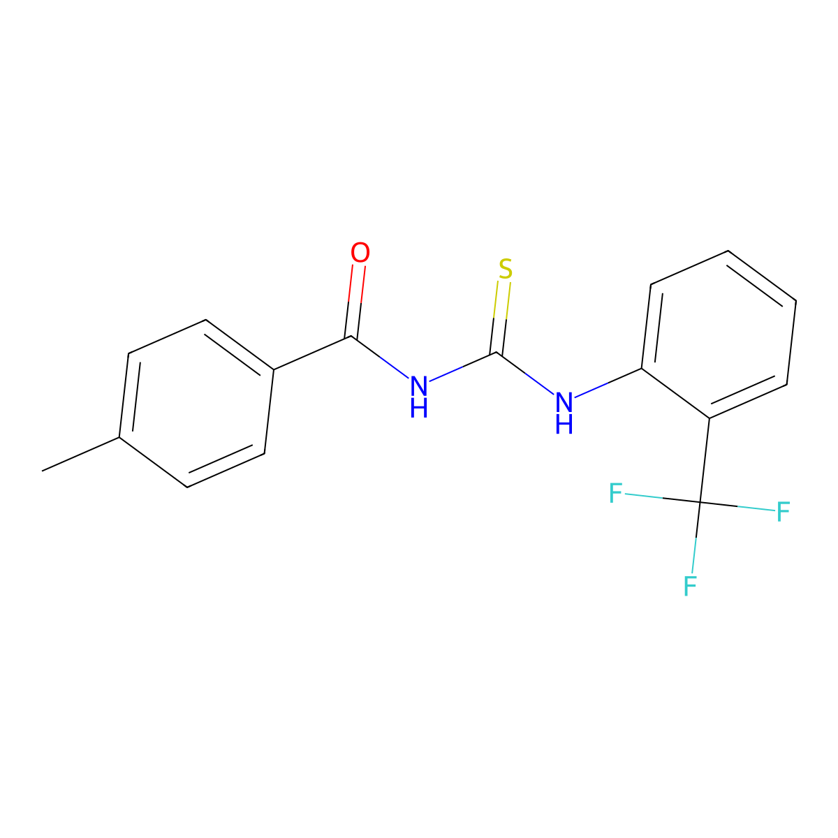 4-methyl-N-[[2-(trifluoromethyl)phenyl]carbamothioyl]benzamide molecular structure, CAS 425660-95-3