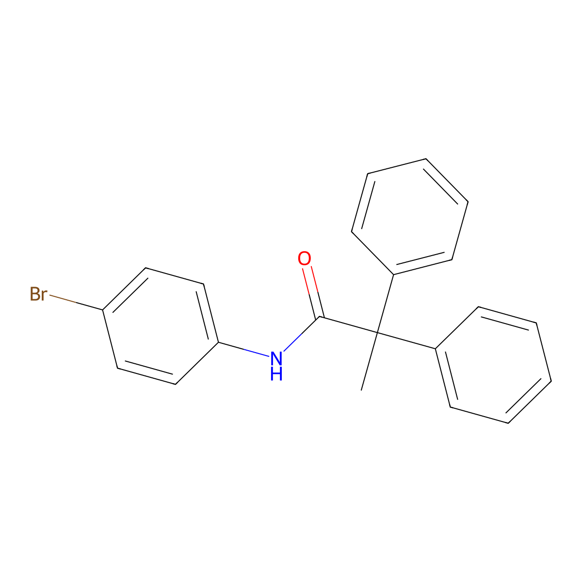 N-(4-bromophenyl)-2,2-diphenylpropanamide molecular structure, CAS 425661-10-5