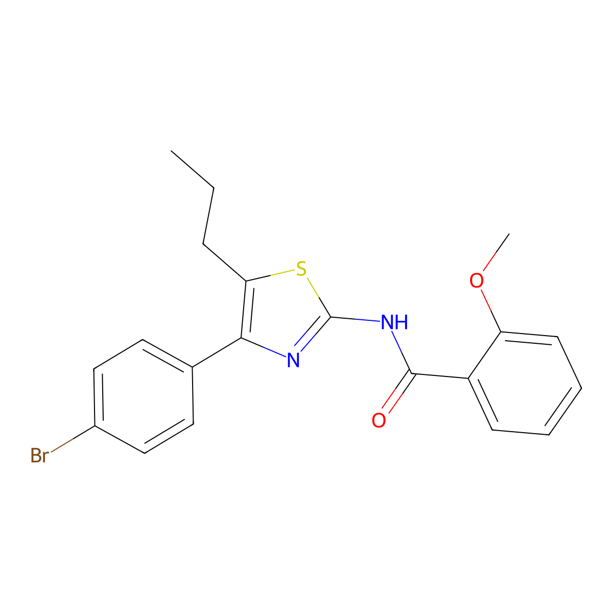 N-[4-(4-bromophenyl)-5-propyl-1,3-thiazol-2-yl]-2-methoxybenzamide molecular structure, CAS 425661-11-6