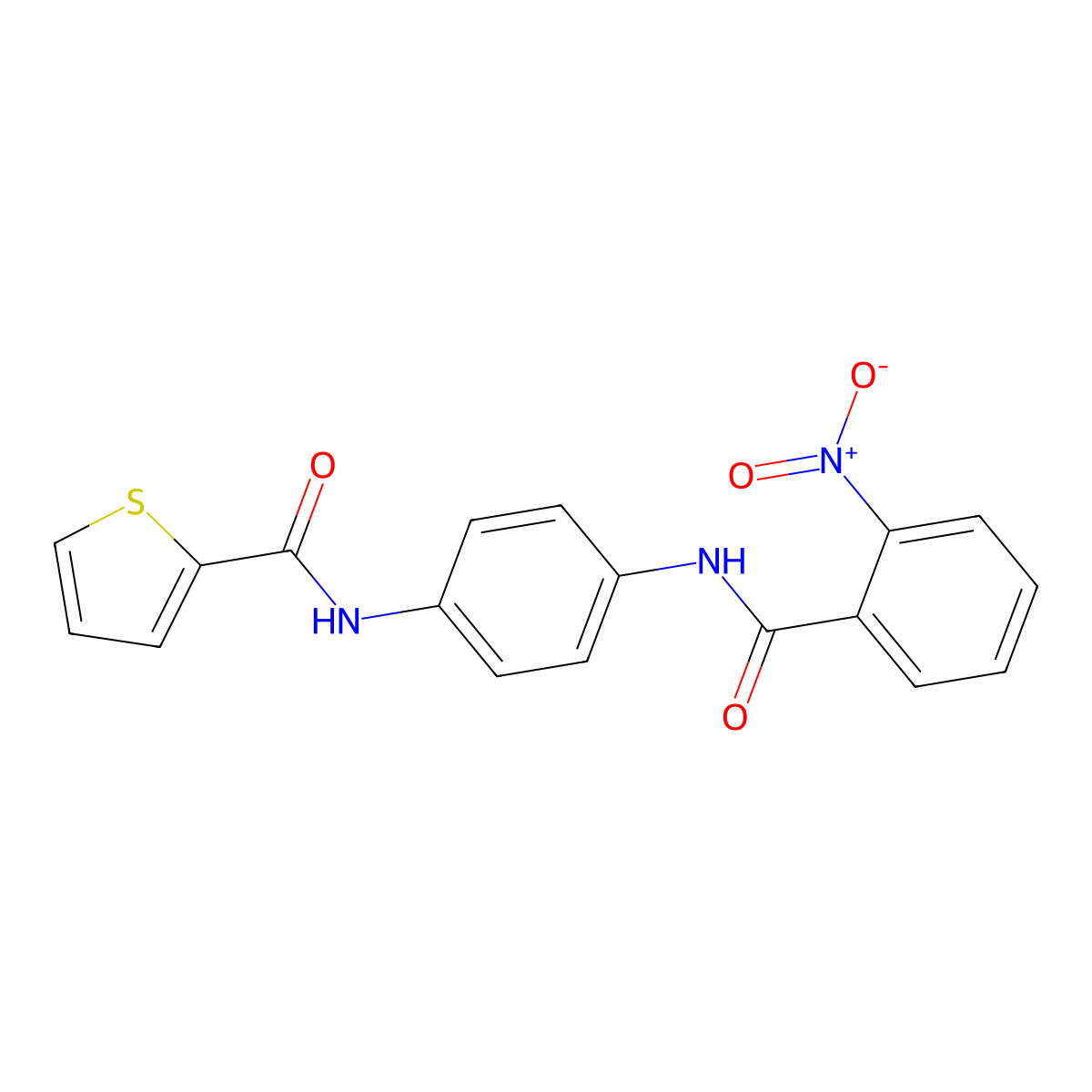 N-[4-[(2-nitrobenzoyl)amino]phenyl]thiophene-2-carboxamide molecular structure, CAS 425661-29-6