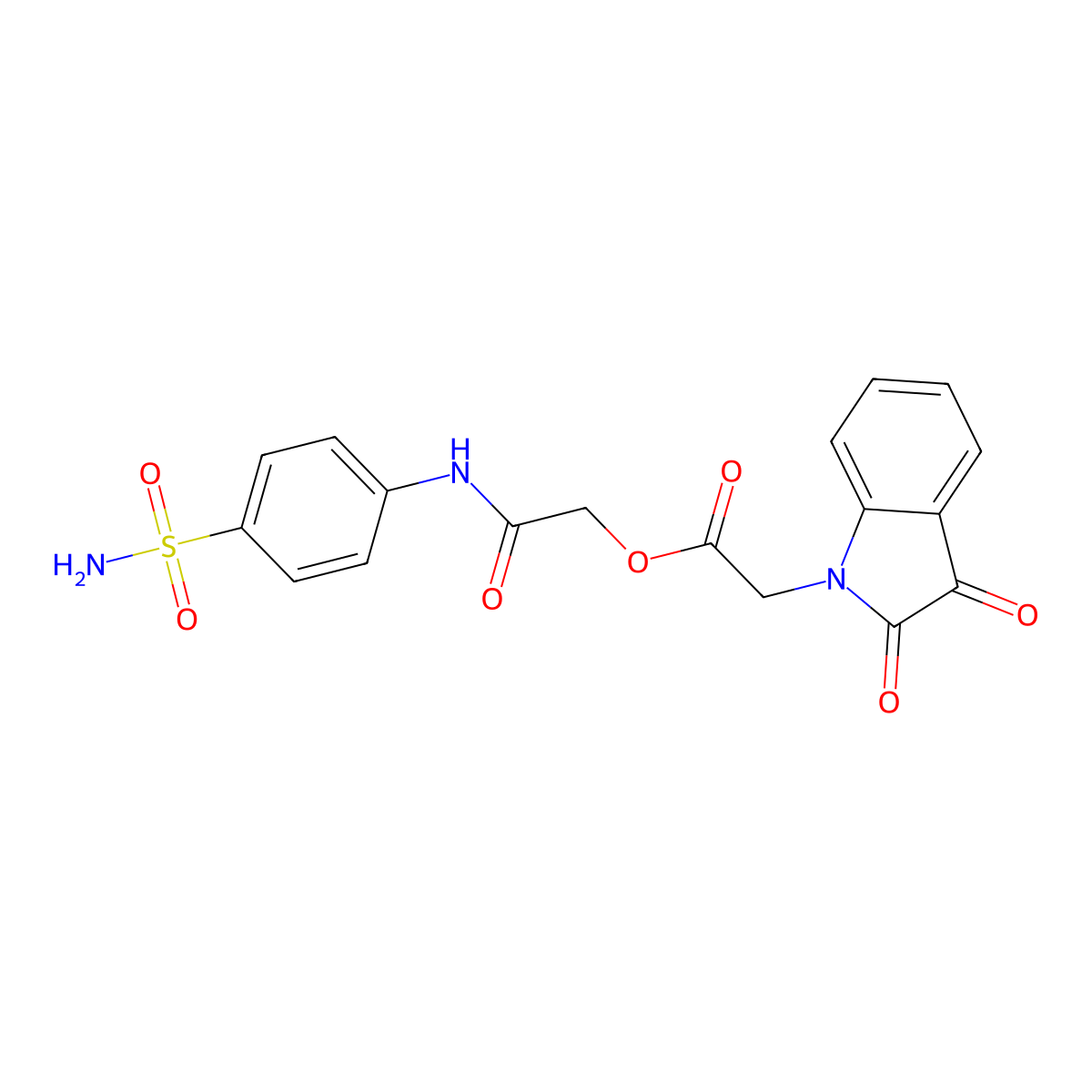 2-oxo-2-[(4-sulfamoylphenyl)amino]ethyl (2,3-dioxo-2,3-dihydro-1H-indol-1-yl)acetate molecular structure, CAS 425661-51-4