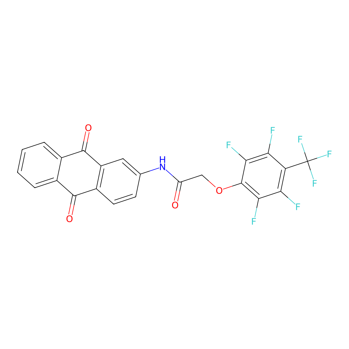 N-(9,10-dioxoanthracen-2-yl)-2-[2,3,5,6-tetrafluoro-4-(trifluoromethyl)phenoxy]acetamide molecular structure, CAS 425661-74-1