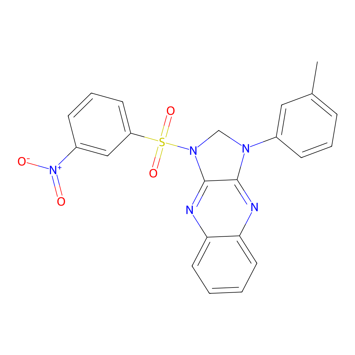 1-(3-methylphenyl)-3-(3-nitrophenyl)sulfonyl-2H-imidazo[4,5-b]quinoxaline molecular structure, CAS 425662-07-3