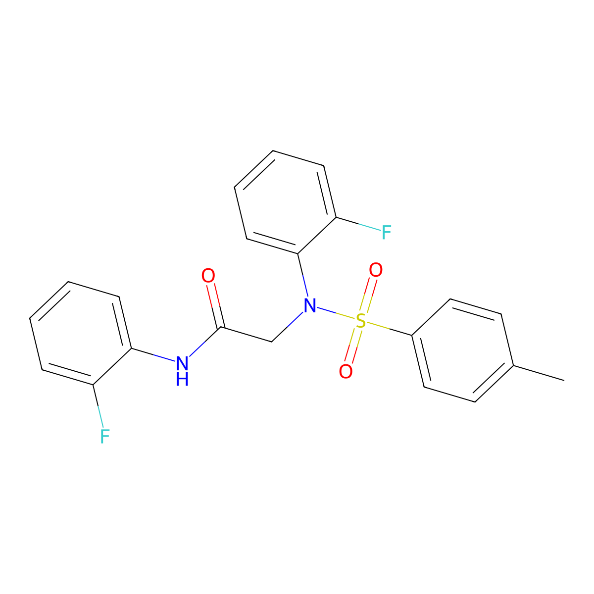 2-(2-fluoro-N-(4-methylphenyl)sulfonylanilino)-N-(2-fluorophenyl)acetamide molecular structure, CAS 425662-15-3