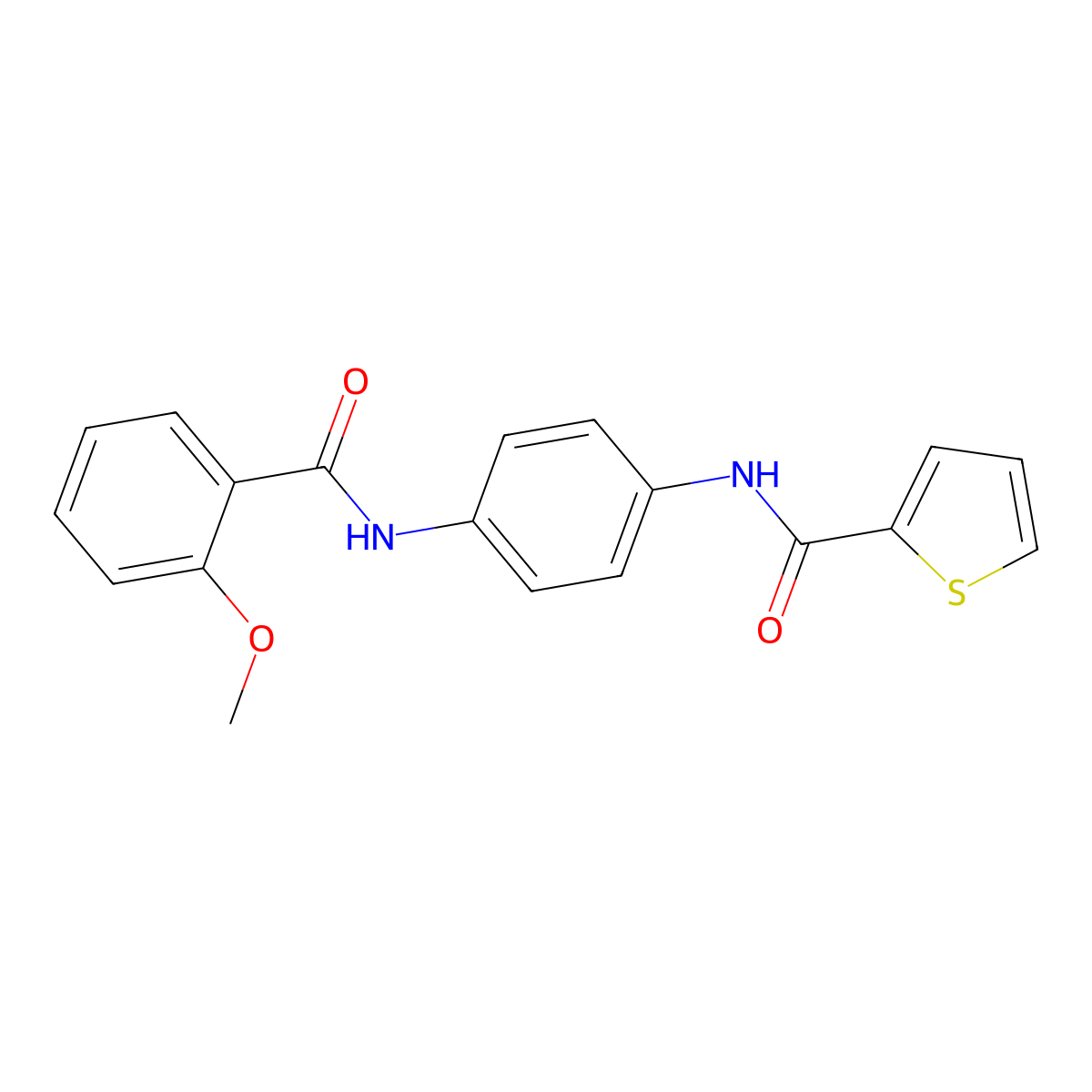 N-{4-[(2-methoxybenzoyl)amino]phenyl}-2-thiophenecarboxamide molecular structure, CAS 425662-26-6