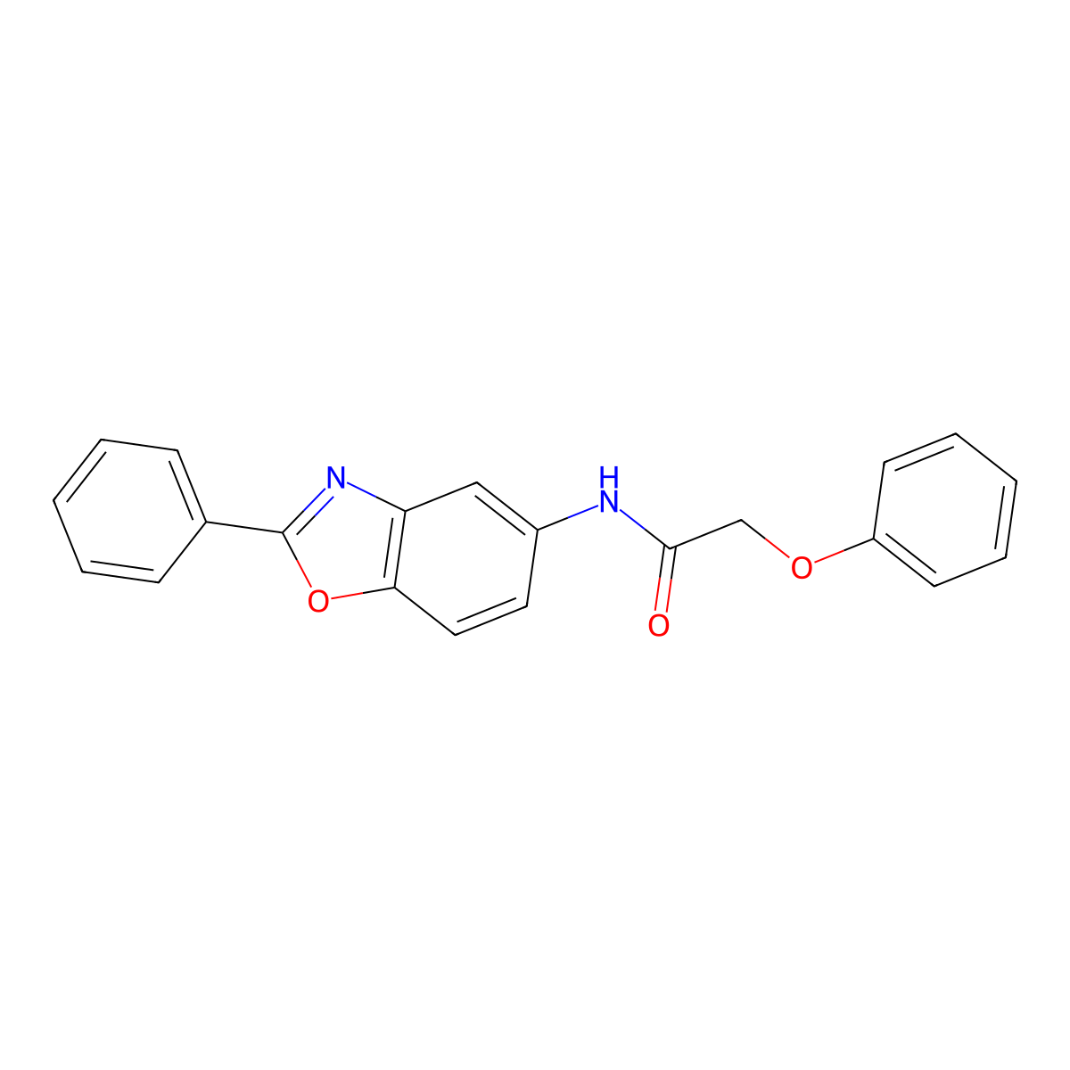 2-phenoxy-N-(2-phenyl-1,3-benzoxazol-5-yl)acetamide molecular structure, CAS 425662-40-4