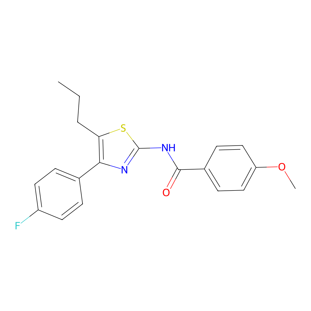 N-[4-(4-fluorophenyl)-5-propyl-1,3-thiazol-2-yl]-4-methoxybenzamide molecular structure, CAS 425662-65-3