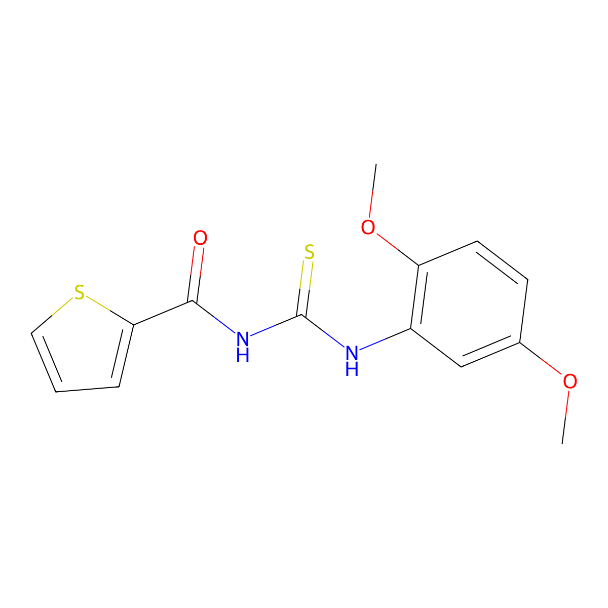 N-[(2,5-dimethoxyphenyl)carbamothioyl]thiophene-2-carboxamide molecular structure, CAS 425662-85-7