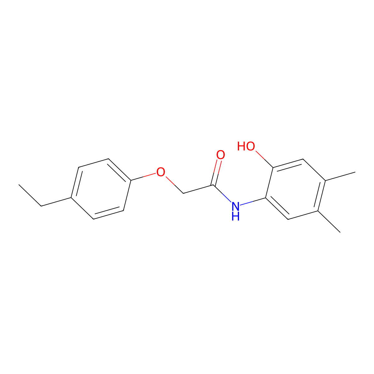 2-(4-ethylphenoxy)-N-(2-hydroxy-4,5-dimethylphenyl)acetamide molecular structure, CAS 425662-91-5