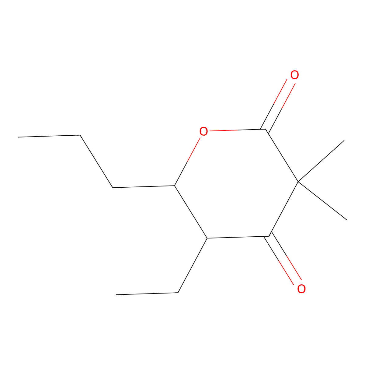 2H-Pyran-2,4(3H)-dione,5-ethyldihydro-3,3-dimethyl-6-propyl-(9CI) molecular structure, CAS 425662-94-8