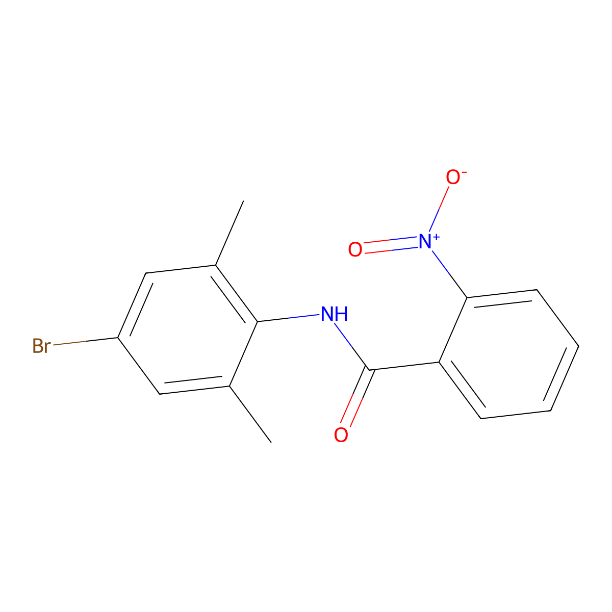 N-(4-bromo-2,6-dimethylphenyl)-2-nitrobenzamide molecular structure, CAS 425663-03-2