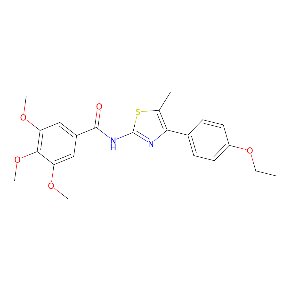 N-[4-(4-ethoxyphenyl)-5-methyl-1,3-thiazol-2-yl]-3,4,5-trimethoxybenzamide molecular structure, CAS 425663-25-8