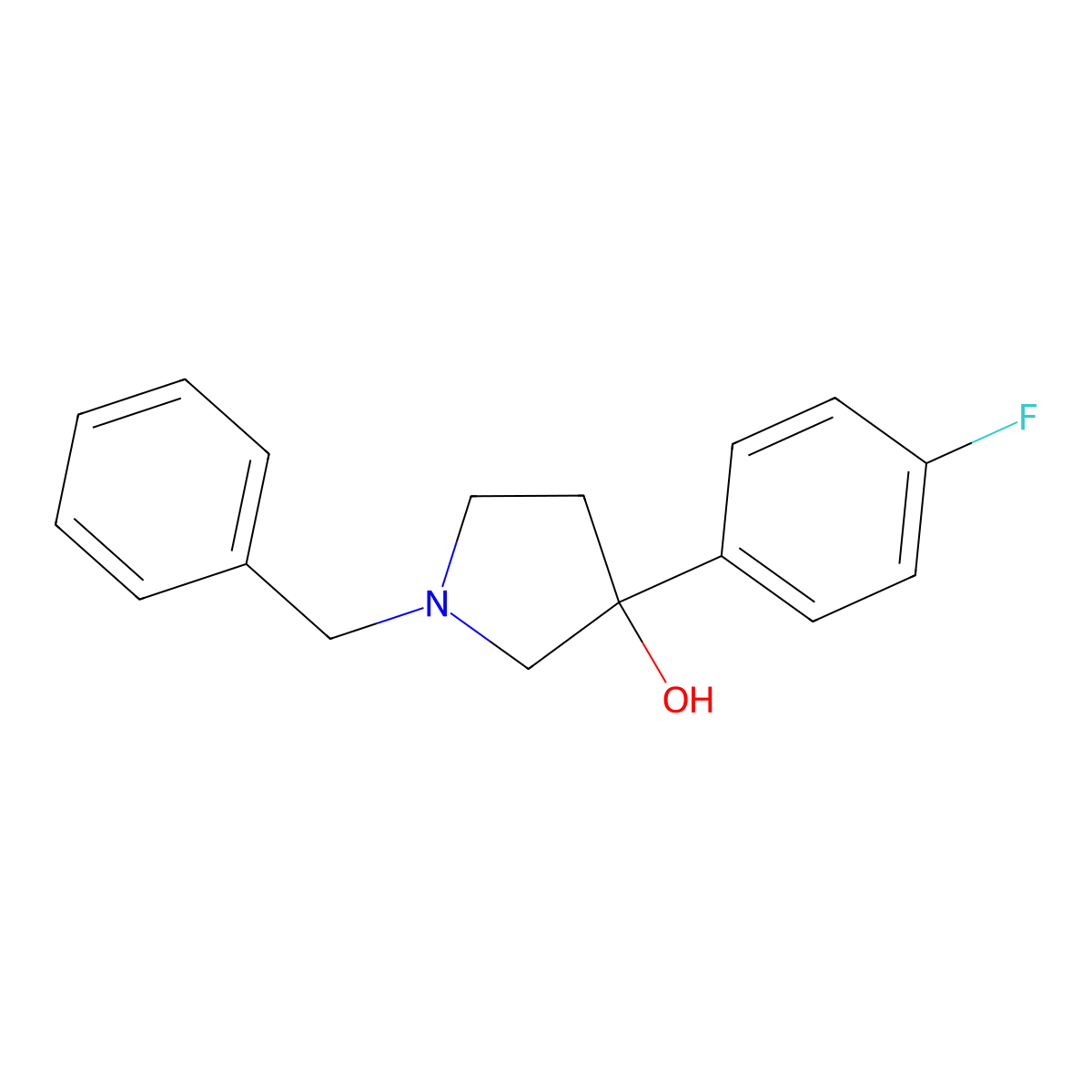 1-Benzyl-3-(4-fluorophenyl)pyrrolidin-3-ol molecular structure, CAS 425663-33-8