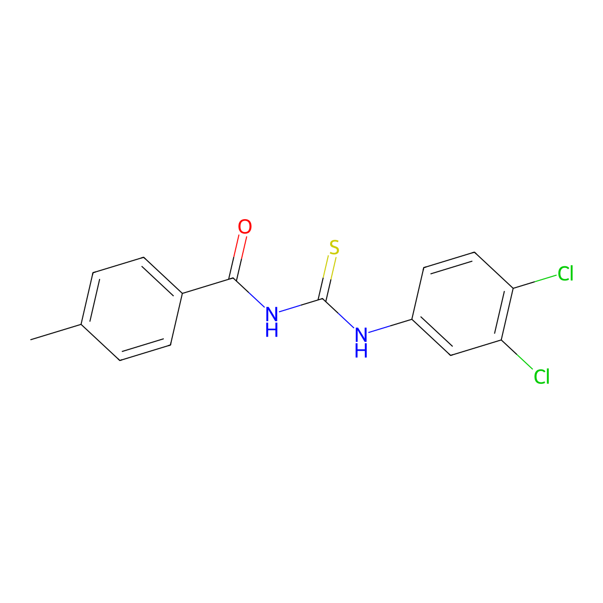 1-(3,4-Dichlorophenyl)-3-(4-methylbenzoyl)thiourea molecular structure, CAS 425664-58-0