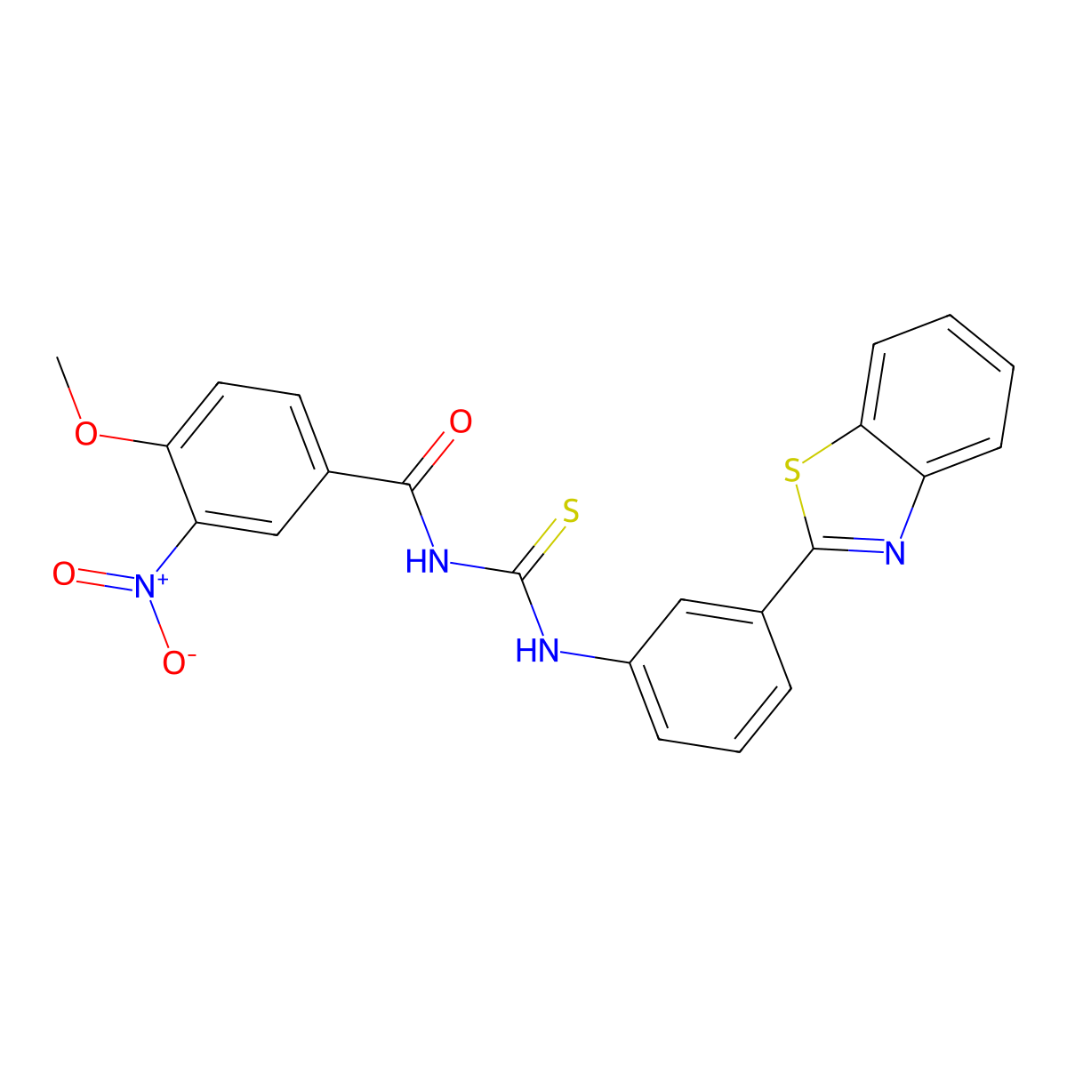 N-[[3-(1,3-benzothiazol-2-yl)phenyl]carbamothioyl]-4-methoxy-3-nitrobenzamide molecular structure, CAS 425664-67-1