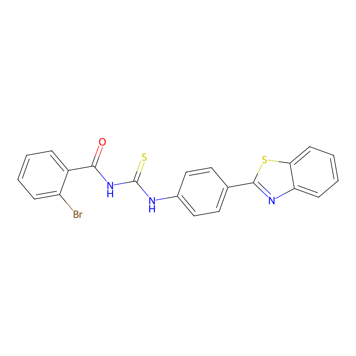 N-[[4-(1,3-benzothiazol-2-yl)phenyl]carbamothioyl]-2-bromobenzamide molecular structure, CAS 425664-88-6