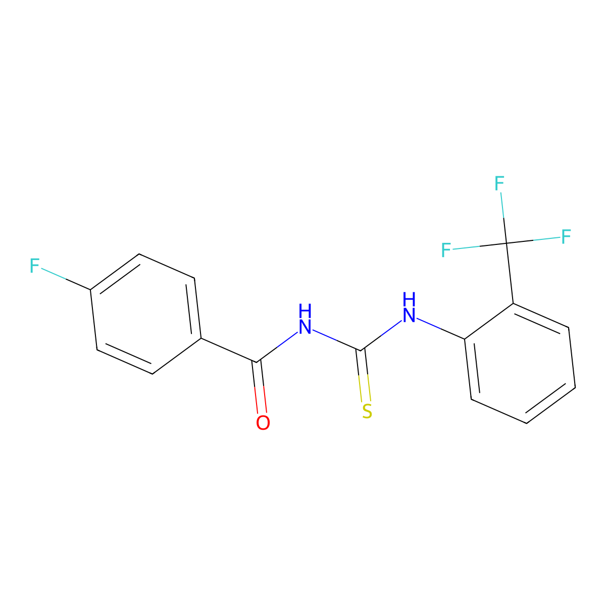 4-fluoro-N-[[2-(trifluoromethyl)phenyl]carbamothioyl]benzamide molecular structure, CAS 425664-92-2