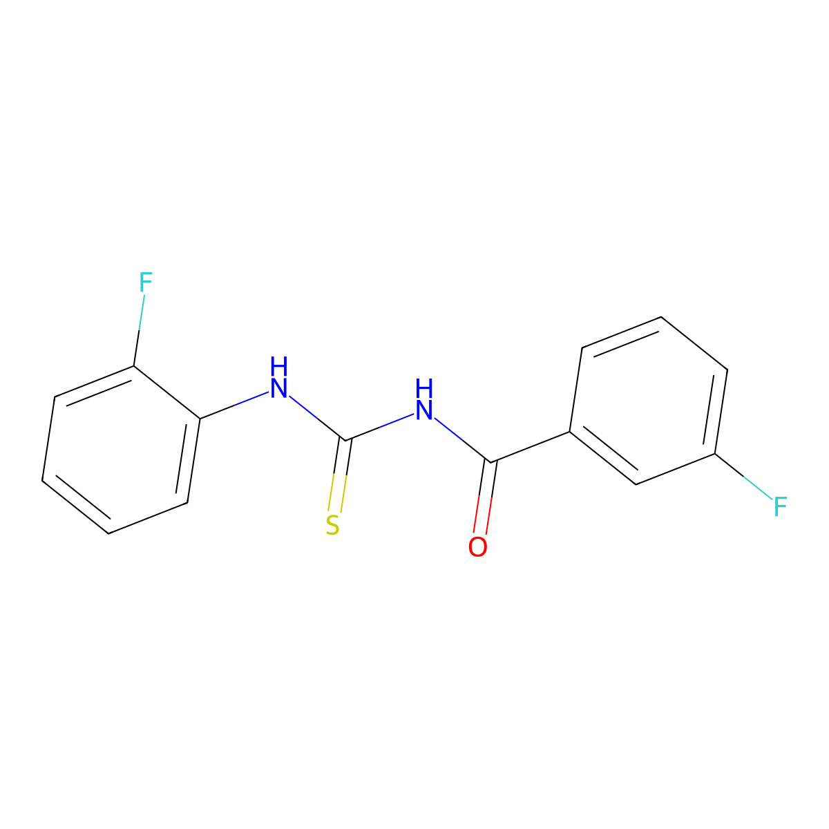 N-(3-fluorobenzoyl)-N'-(2-fluorophenyl)thiourea molecular structure, CAS 425665-11-8