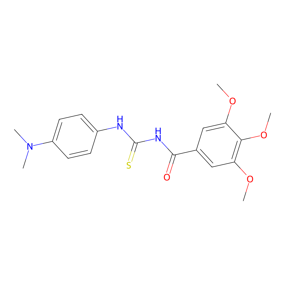 N-[4-(dimethylamino)phenyl]-N'-(3,4,5-trimethoxybenzoyl)thiourea molecular structure, CAS 425665-25-4