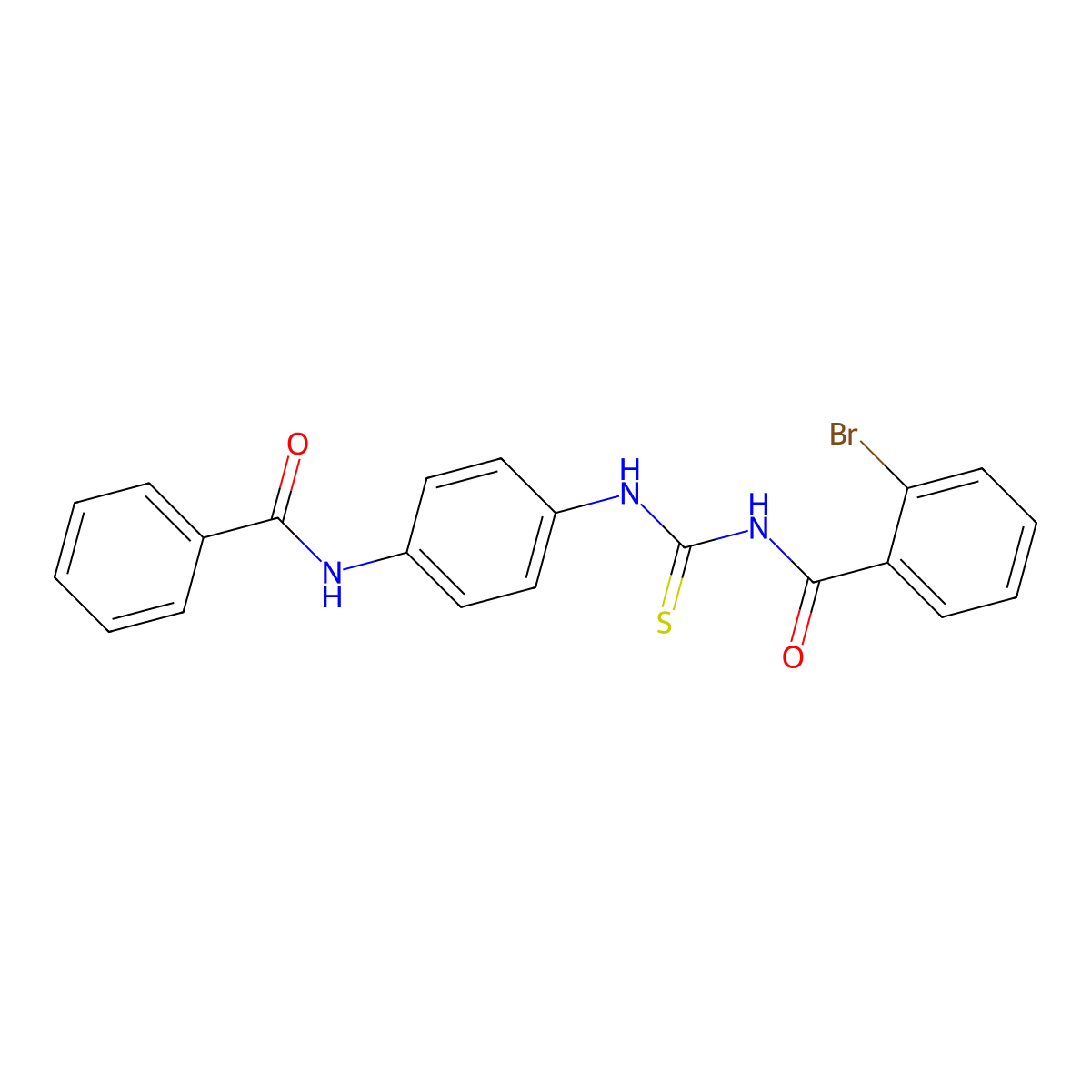 N-[(4-benzamidophenyl)carbamothioyl]-2-bromobenzamide molecular structure, CAS 425665-36-7